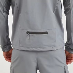 Veste coupe-vent de sport pour homme, design personnalisé avec logo, streetwear, veste en nylon softshell imperméable, tissée, pour activités de plein air, course à pied - Product Image 5