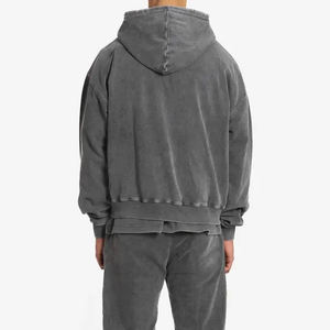 Autumn Winter <b>Men</b> Full Zip Acid Wash Hoodie Warm Fleece Streetwear Casual 100% Cotton Breathable in Different Sizes and Colors - Product Image 5