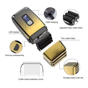 Rasoir Électrique Homme à Trois Lames, Moteur Puissant Multifonction, Sans Fil, Utilisation Humide/Sèche, Tondeuse/Clipper pour Crâne Chauve, Étanchéité IPX7 pour le Visage - Product Image 6