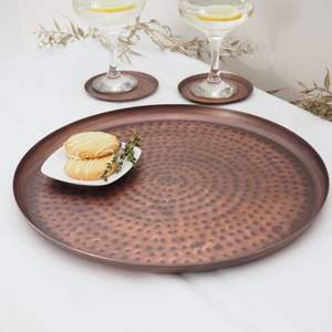 Old world charm iron charger plate designed with gold finished ideal for formal dining and rustic table <b>aesthetics</b> - Product Image 5