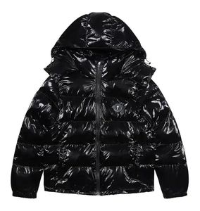 Chaqueta acolchada brillante de invierno Warn para hombre, chaqueta cortavientos acolchada gruesa negra con capucha, chaqueta acolchada con burbujas - Product Image 1