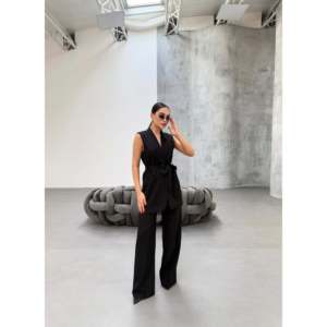 Ensemble deux pièces veste et pantalon - Noir - Noir - Product Image 5