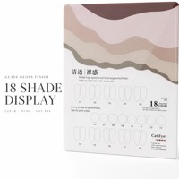 Présentoir de couleurs de vernis à ongles effet œil de chat, finition brillante transparente nude, carte magnétique à 18 emplacements pour salon de manucure
