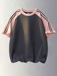 T-shirt pour homme à épaules tombantes de qualité supérieure, 100% coton, taille plus, col rond, manches courtes, respirant, décontracté pour l'été - Product Image 6