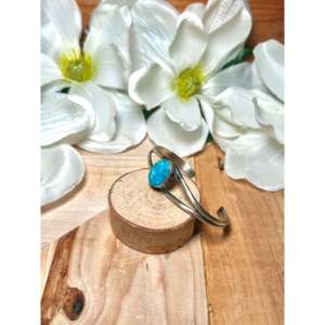 Dave Skeets Kingman Turquoise & Sterling <b>Silver</b> Fashion <b>Cuff</b> <b>Bracelet</b> - Product Image 3