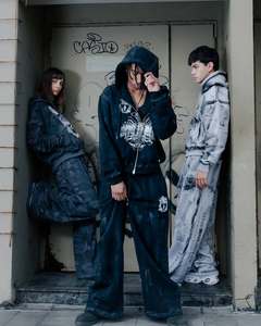 Sweats à capuche et pantalons de survêtement de haute qualité ensemble deux pièces personnalisées pour hommes ensemble de sweat à capuche zippé épais 500gsm survêtement pour hommes - Product Image 3