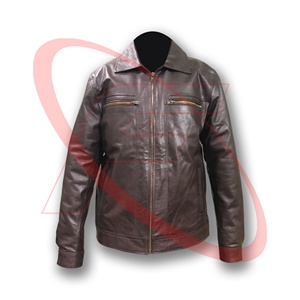 Venta caliente de cuero marrón Hombres Chaqueta clásica Hombres Estilo de moda Chaqueta de cuero marrón Colección de chaqueta de cuero real - Product Image 1