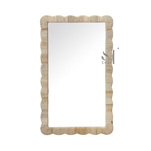 Espejo de Pared Decorativo de Ratán Festoneado de Alta Calidad para Decoración del Hogar, Espejos de Ratán Estilo Bohemio Vintage para Baño y Sala de Estar, Vietnam - Product Image 1