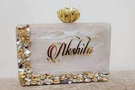 Premium Quality Resin Hand Clutch <b>Bag</b> Designer Evening <b>Bag</b> for Brides, Weddings, and <b>Party</b> Use Handcrafted Decorative Wallet - Product Image 3