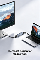 Hub USB-C, adaptateur multiport, 4K 60Hz, USB 3.1, station d'accueil de charge avec boîtier en alliage d'aluminium, 5 ports VGA 100W pour ordinateur portable