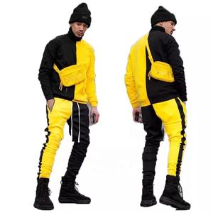 Costumes de sport 2 pièces tricotés pour hommes hiver vente en gros pas cher entraînement plaine haut jogging - Product Image 1