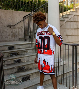 Ensemble T-Shirt en Jersey Maille et Short pour Homme avec Logo Personnalisé, T-Shirt Ample Coupe Boxy, Tenue Décontractée d'Été Deux Pièces - Product Image 6