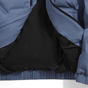 OEM fabricant pakistanais personnalisé lâche imperméable à l'eau gaufré Streetwear doudounes manteau d'hiver pour hommes col montant avant - Product Image 6