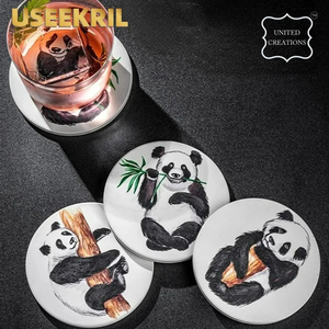Posavasos de corcho con estampado de Panda OEM ODM Logotipo personalizado Juego de tapetes para tazas de mesa ecológicos Posavasos de corcho natural clásico Diseño personalizado - Product Image 2