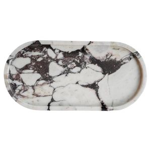 Plateau de service en marbre poli de qualité supérieure forme irrégulière décor élégant accessoires de maison de luxe plat de fête - Product Image 2
