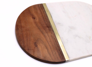 Tabla de cortar de mármol ovalada natural al por mayor, utensilios de cocina para el hogar, verduras, frutas, pizza, carne, queso, tabla de cortar 2025 - Product Image 2