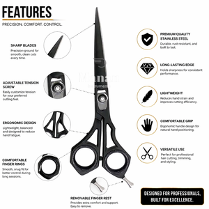 Ciseaux de barbier de qualité supérieure, 6,5 pouces, ciseaux à cheveux, acier inoxydable 4Cr13, poignée ergonomique, outil de salon - Product Image 5