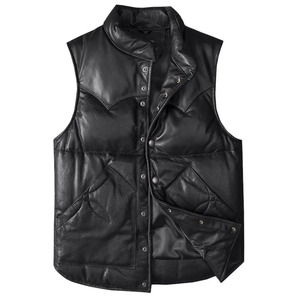 Chaqueta de cuero para hombre, chaleco de piel de oveja, traje de vuelo corto, corte ajustado, chaleco grueso y cálido, otoño e invierno - Product Image 5