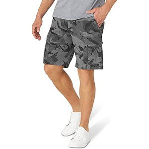2024 Men's Summer <b>Cargo</b> <b>Shorts</b> with <b>Elastic</b> <b>Waist</b> Custom Logo Loose Fit for Casual Outdoor Sports Solid Pattern - Product Image 2