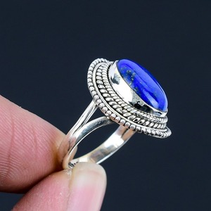 <b>Boho</b> Style 925 Sterling Silver Lapis Gemstone <b>Ring</b> Jewelry Handmade Silver <b>Ring</b> Jewelry For Women Wedding Gift For Her - Product Image 2
