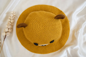 Chapeau Bob Unisexe en Coton Lait Brodé Main au Crochet Motif Animal Mignon – Style Pêcheur, Cloche ou Fedora à Carreaux pour l'Été - Product Image 4