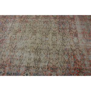 Vintage Turkish Rug Classic 5.5ft X 9.1ft Orange Beige Wool Large Area Statement Piece Latex Patchwork for Hallway Room Rug - Product Image 5