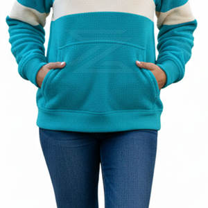 Vente en gros directe d'usine, couleur et taille personnalisées disponibles, sweat-shirt à demi-zip pour femmes, design tendance - Product Image 4