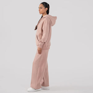 Ensemble de survêtement décontracté pour femme, sweat-shirt à capuche oversize brodé uni et jogging, 2 pièces, molleton d'hiver, vêtements de détente, streetwear - Product Image 2