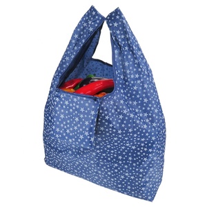 Bolsa de Compras Portátil Diaria de Fibra de Poliéster Azul Personalizada con Cierre y Asa - Product Image 3