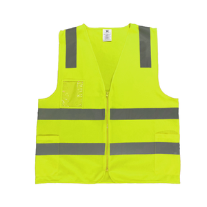 Gilet de travail jaune orange haute visibilité pour hommes logo personnalisé uniformes de construction gilet de sécurité réfléchissant avec poches - Product Image 3