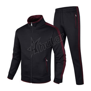 Conjunto de chándal y sudadera de poliéster para hombre de tela suave deportiva de alta calidad OEM, chándales de 2 piezas para correr para hombre - Product Image 6