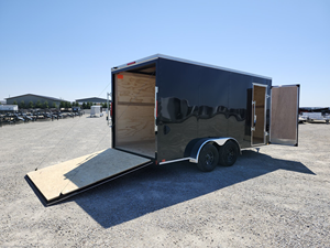 Remolque de carga cerrado Cross 7x16 con eje tándem, remolque utilitario con altura interior de 84 pulgadas, puerta de rampa con forma de V, remolque para transporte de carga en venta - Product Image 6