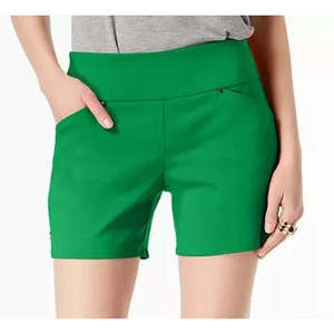 INC International Concepts Pantaloncini da donna taglia 12 Curvy Pull-On verdi con caratteristica traspirante - Product Image 2