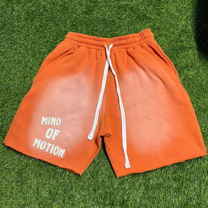 Pantalones cortos de lana con parches de desgastes bordados personalizados a precio de fábrica - Product Image 3