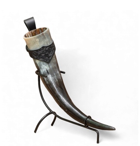 Auténtica taza de cerveza de cuerno de buey nórdico Medieval de 16oz, única 100% auténtica para bebidas frías y calientes, decoración del hogar de animales, regalo vikingo - Product Image 2