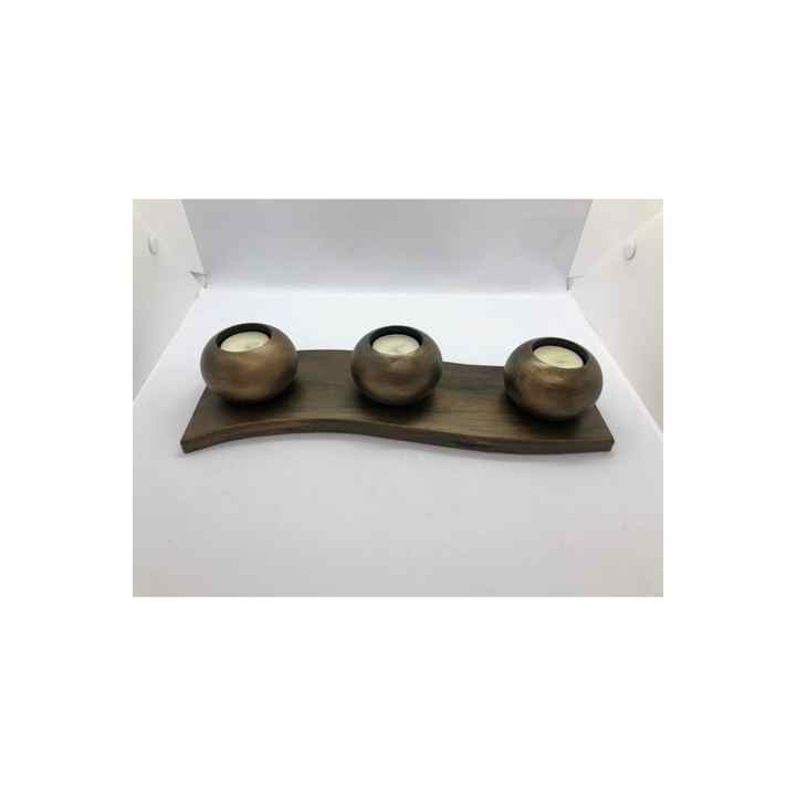 Decorative 3-Piece Candle Holder Combination with Long Base