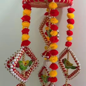 รอบเพดาน Jhoomer สําหรับงานแต่งงานฉากหลังที่สวยงาม Pattort โคมระย้าเพดานสําหรับตกแต่งงานปาร์ตี้ลูกปัดแขวนผนัง - Product Image 1