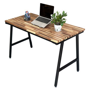 Minimalist 120x60cm ACACIA WOOD PC <b>DESK</b> with A-SHAPED IRON LEGS PORTABLE and <b>FOLDING</b> for HOTEL USE-SPD68201 - Product Image 1