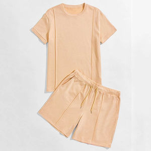 Conjunto de ropa informal de verano para hombre de nuevo diseño OEM, camiseta y pantalones cortos extragrandes de algodón 100% de alta calidad para hombre, ropa deportiva - Product Image 1