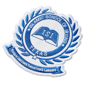 Écussons et étiquettes thermocollants ronds en feutre non tissé brodés à la main de haute qualité avec logo de marque personnalisé en toile - Product Image 1