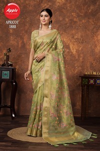 Broderie classique en lin abricot de style traditionnel pour les fêtes de mariage - Product Image 5