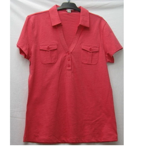 เสื้อเชิ้ตทำงานผู้หญิง ผ้าฝ้ายผสมอีลาสเทน ทอแบบเรียบ มีกระดุมและกระเป๋าหน้าอก ย้อมสีพื้น ผลิตในบังกลาเทศ - Product Image 1