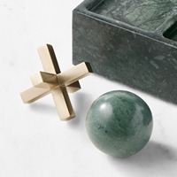 Jeu de Tic Tac Toe Moderne Écologique en Marbre Vert – Décoration d'Intérieur, Cadeau pour Baptême, Régime de Retraite, Diwali et Autres Occasions