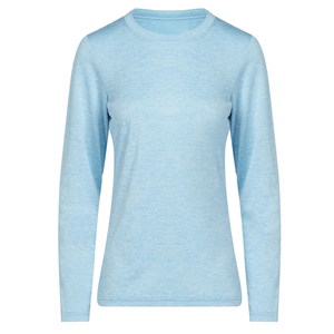 Chemises et t-shirts à manches longues pour femmes de haute qualité, écologiques, de couleur unie, coupe ajustée, mélange polyester/coton, vente en gros - Product Image 6