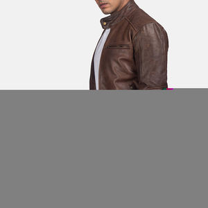 Veste en cuir PU à la mode pour hommes, broderie personnalisée unisexe respirante d'hiver avec col montant personnalisée OEM - Product Image 4