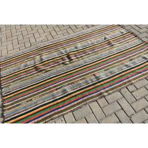 Alfombra moderna de lana Beige, diseño de retales turcos de 4,4X7,3 pies para decoración para sala de estar, tamaño 9x12 con respaldo de látex para pasillo - Product Image 1