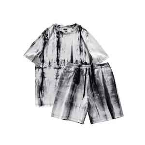 Ensemble de vêtements décontractés pour hommes 2 en 1, nouveau design, short uni, coupe ample, taille mi-haute, vêtements d'extérieur, t-shirt, vente en gros, ensemble en coton respirant - Product Image 1