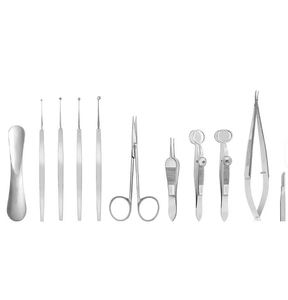 Kit ophtalmique pour chirurgie du chalazion, vitrectomie, blepharoplastie, ensemble microchirurgical manuel en acier inoxydable, certifié CE ISO SURGICAL - Product Image 1