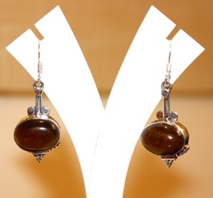 Boucles d'oreilles en ambre naturel 925 Sterling fabriquées à la main Turquoise diamant ethnique forme ovale pierres de cristal de guérison bijoux idée cadeau - Product Image 4