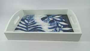 Plateau de service en bois rectangulaire de qualité supérieure avec style indien rustique et poignées en métal Plateau de service alimentaire - Product Image 4